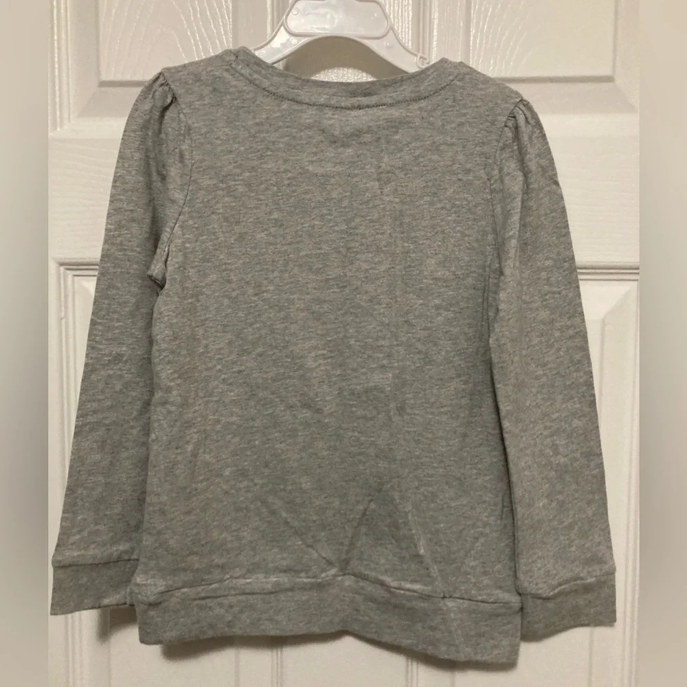 *Gymboree New Gray 3D Embroidered Birds Long Sleeve Kids-Size 5 Shirt #U